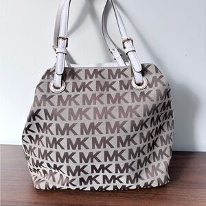 Michael Kors Tan and White Shoulder Bag